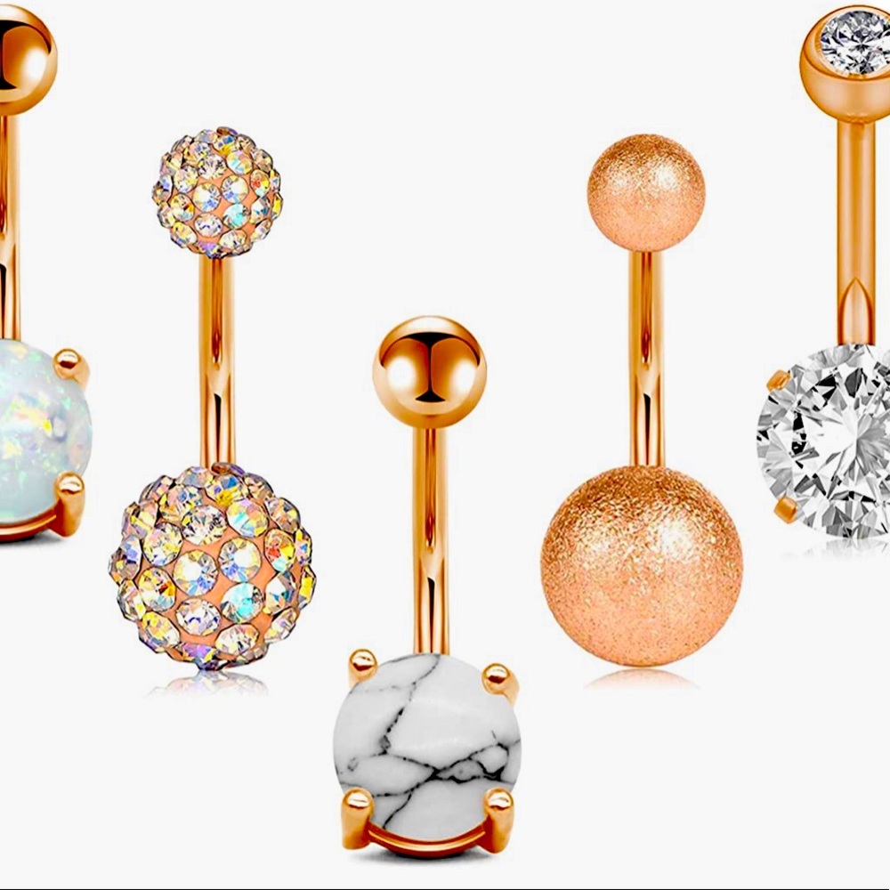 Rose gold belly rings *5pcs*